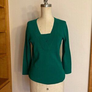 Cable and Gauge Green Sweater St.Patricks Day V-neck